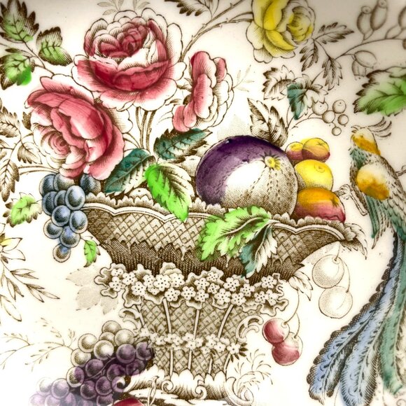 Vintage Set of 3 Johnson Brothers Bird of Paradise Rimmed Soup Bowl - Picture 4 of 11